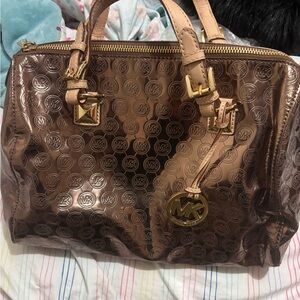 Michael Kors Metallic Brown Satchel